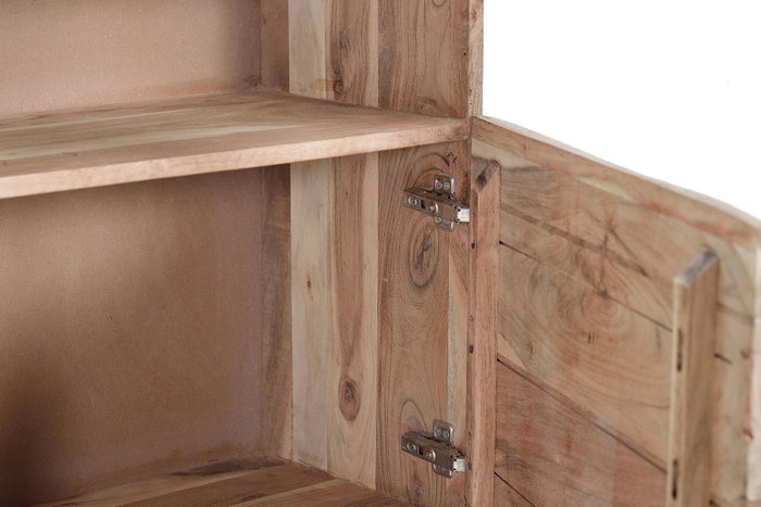 GINER Y COLOMER Aparador Acacia Madera y Metal Natural Negro 2 Puertas 3 Cajones